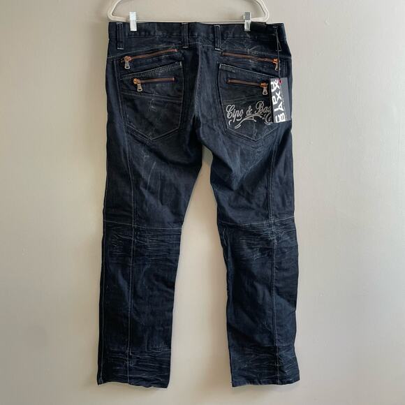 NWT Cipo & Baxx Men's Size 40x34 Zipp Jeans Dark Wash - Picture 2 of 7